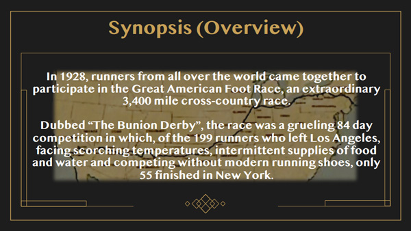In 1928, runners from all over the world came together to participate in the Great American Foot Race, an extraordinary 3,400 mile cross-country race.